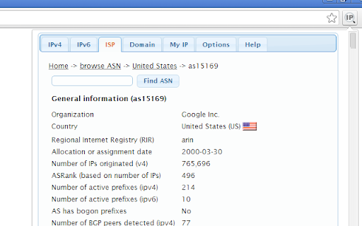 IP Address and Domain Information