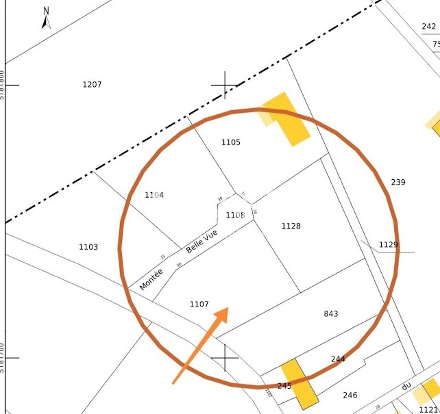 Vente terrain  1240 m² à Montchal (42360), 62 000 €