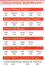 Mani's Dum Biryani menu 2