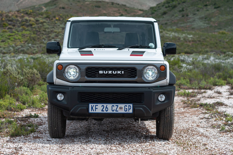 LED projector headlamps are a serious plus when the sun goes down. Rhino kit bolts on cool Suzuki "heritage" grille.