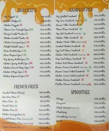 Nutty Waffle menu 