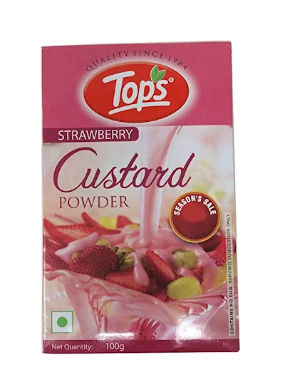 Tops Custard Strawberry 100 Gm