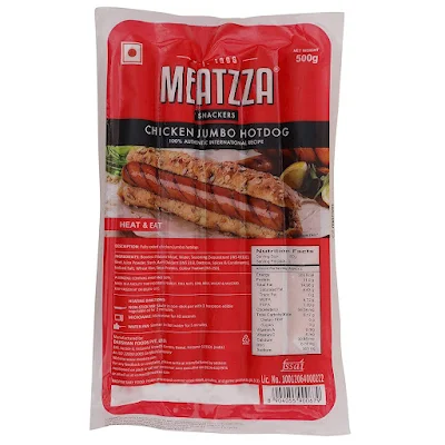 Meatzza Chicken Jumbo Hot Dog, 500 Gm