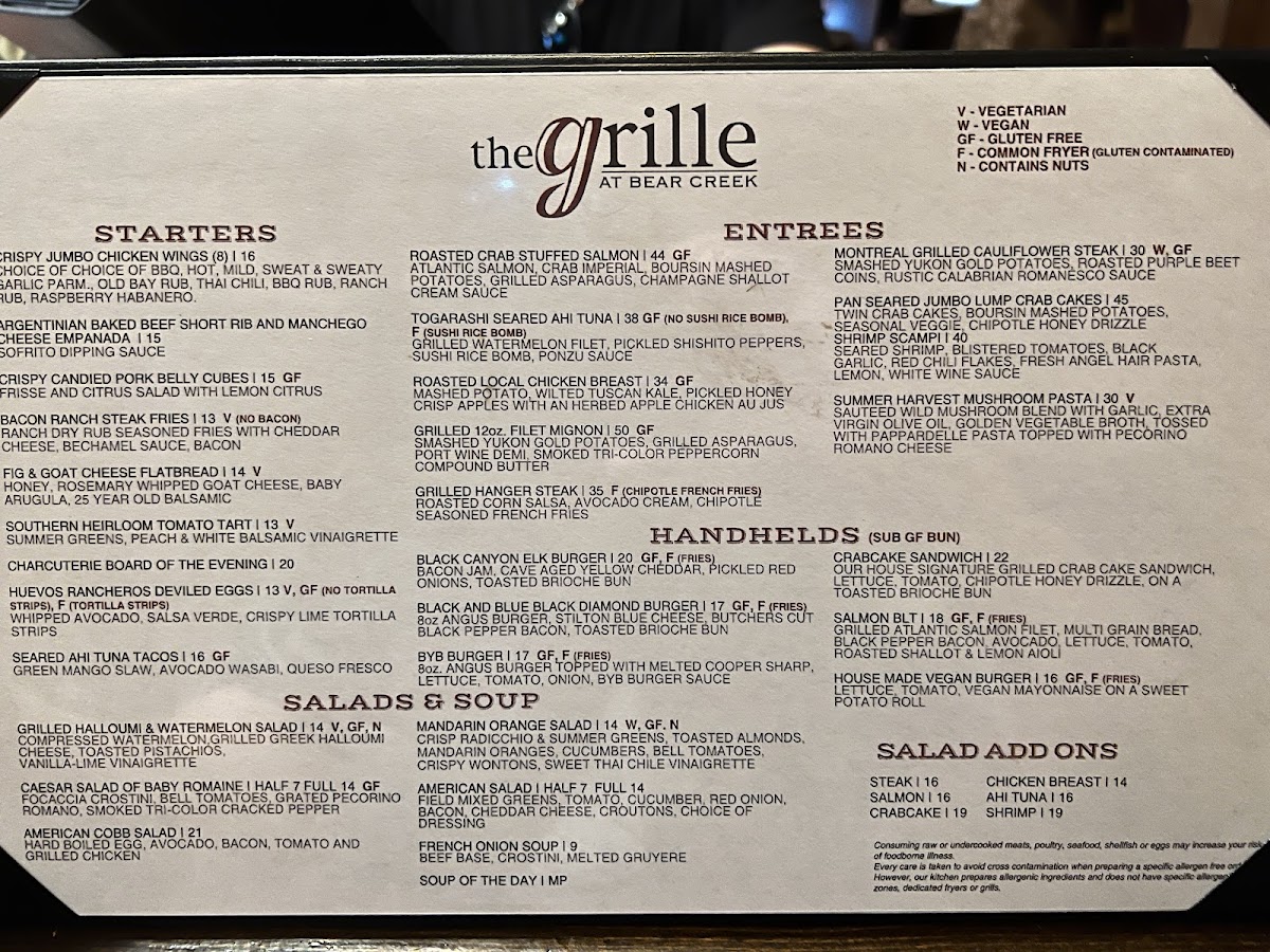 Menu in September 2022