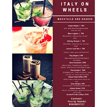 Italy On Wheels menu 