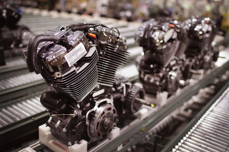 Harley-Davidson motorcycle engines are assembled at the company's Powertrain Operations plant in Menomonee Falls, Wisconsin, US.