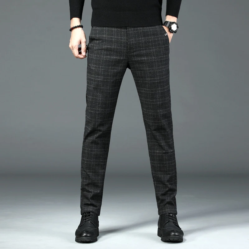 Slim Fit Stretch Straight werkbroek voor heren, zakelijk, jeugdig, comfortabel en stijlvol voor op kantoor.