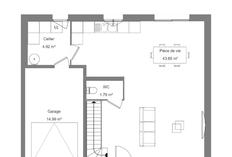  Vente Terrain + Maison - Terrain : 540m² - Maison : 111m² à Azay-sur-Cher (37270) 