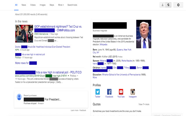 Trump Fatigue chrome extension