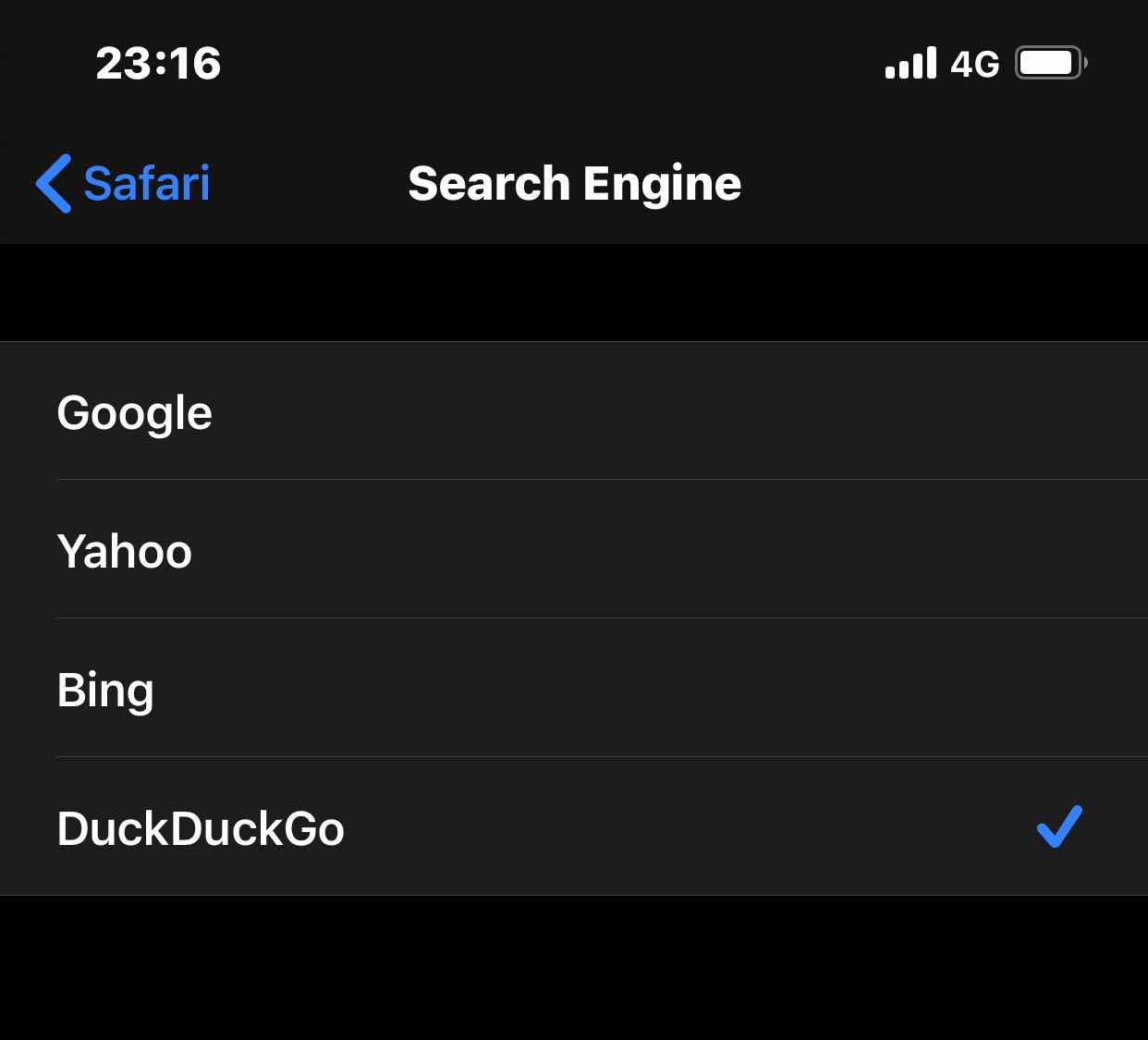 DuckDuckGo on safari 