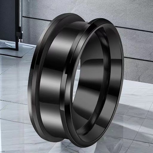 Title 3, Double Bevel Grooved Billet Stainless Steel Rin...