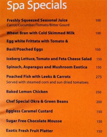 Tangerine menu 