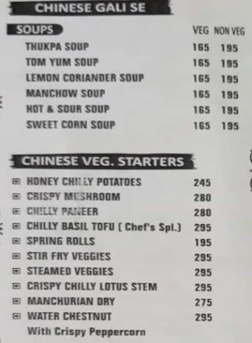 Khao Gali menu 