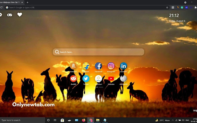 Kangaroo Wallpaper New Tab Theme