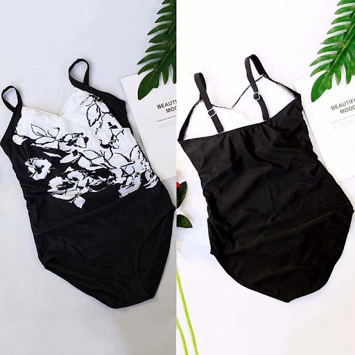Title 4, Black and white one-piece swimsuit Timeless ele...