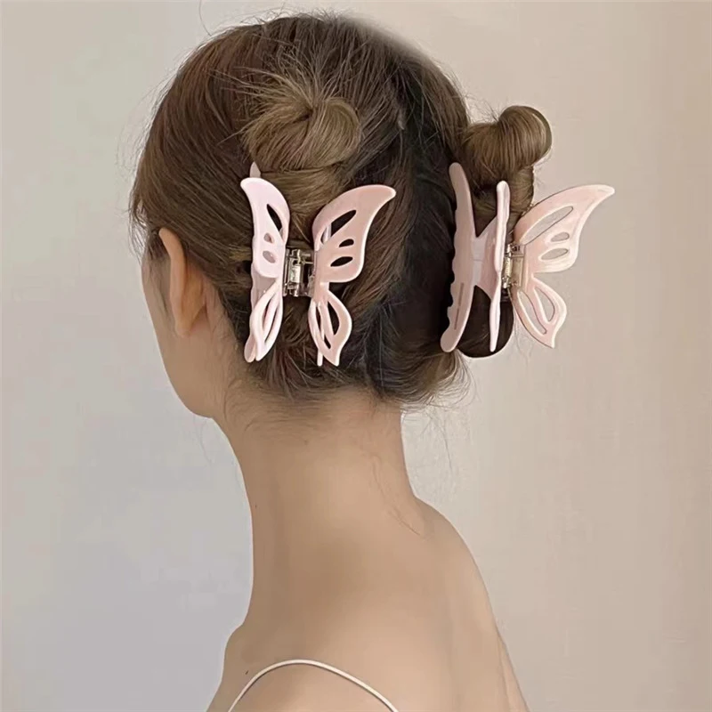Title 2, Barrette à Cheveux Papillon Creux en Acétate Or...