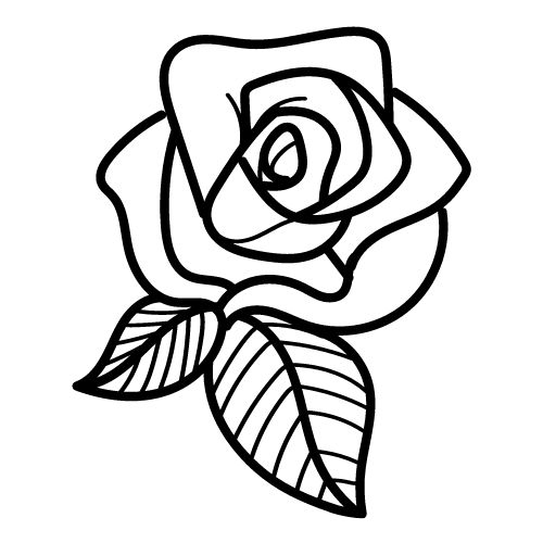 Easy Rose Drawing Outline Ideas