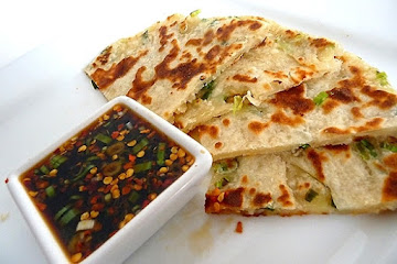 Scallion Pancakes with Ginger Dipping Sauce