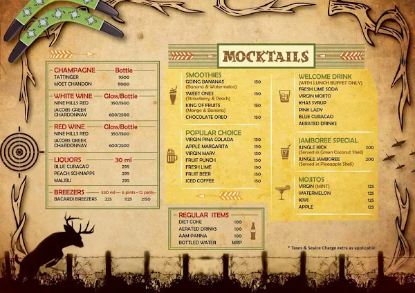 Jungle Jamboree menu 