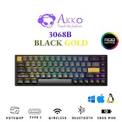 Bàn Phím Cơ Akko 3068B Black & Gold (Multi - Modes/Hotswap/Foam Tiêu Âm/Rgb/Ttc Switch) - Hàng Chính Hãng