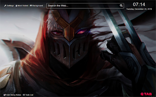 Zed league of legends Wallpaper for New Tab