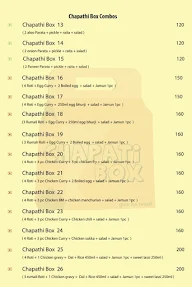 Chapathi Box menu 4