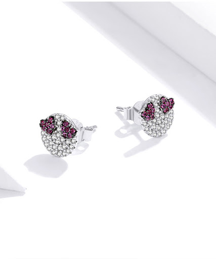 Title 3, 925 Sterling Silver Smiley Earrings for a touch...