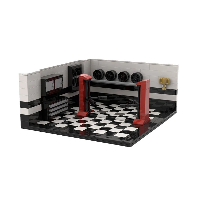 Bloques de construcción de plástico para estacionamiento de garaje, modelos de juguetes y adornos. Crea tu propio estacionamiento y diviértete construyendo.