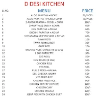 D Desi Kitchen menu 1