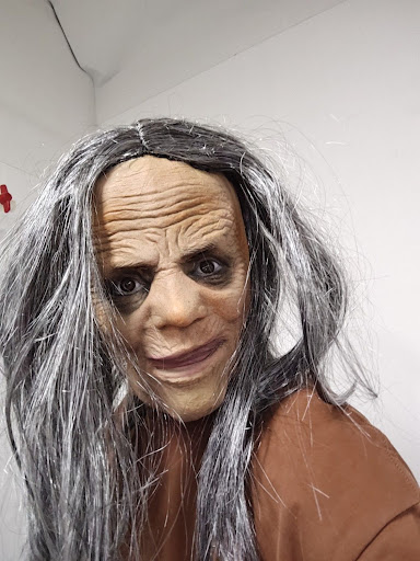 Title 3, Halloween Granny Mask Latex Headset for a reali...