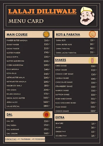 Lalaji Dilliwale menu 