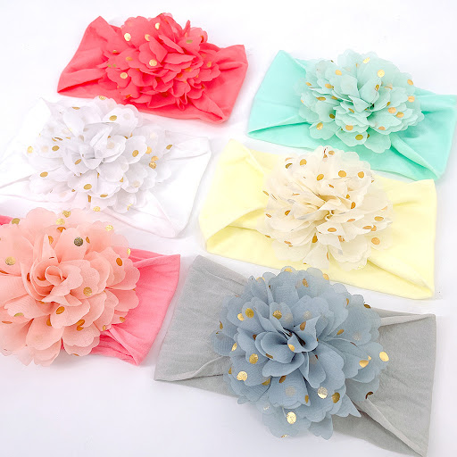 Title 7, Spring Baby Flower Turban Headband, Soft and St...