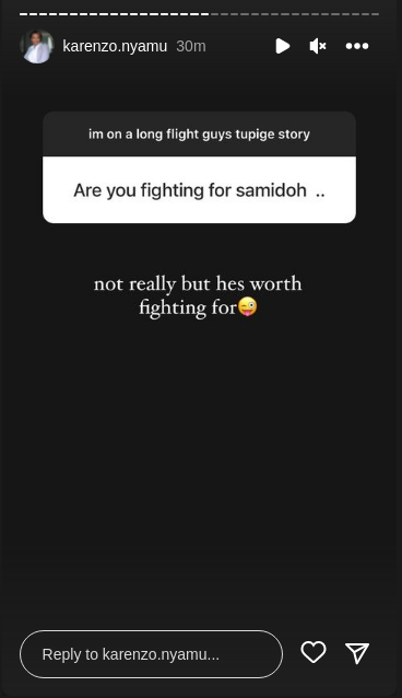 The nominated senator says her baby daddy Samidoh is not worth fighting for.