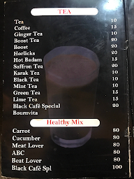 Black Cafe menu 1