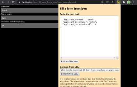 Fill form from json Preview image 0