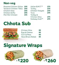 Subway menu 1