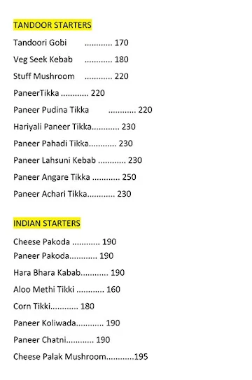 Mangalam Veg Restaurant menu 