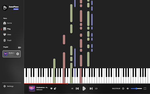 ZumaPiano: Learn Piano for free with AI using MIDI or Piano Audio