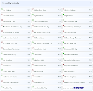 Wok Smoke menu 