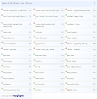 Afc (Anand Fried Chicken) menu 1