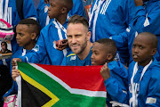 SA captain Faf du Plessis took some time out with the kids. 