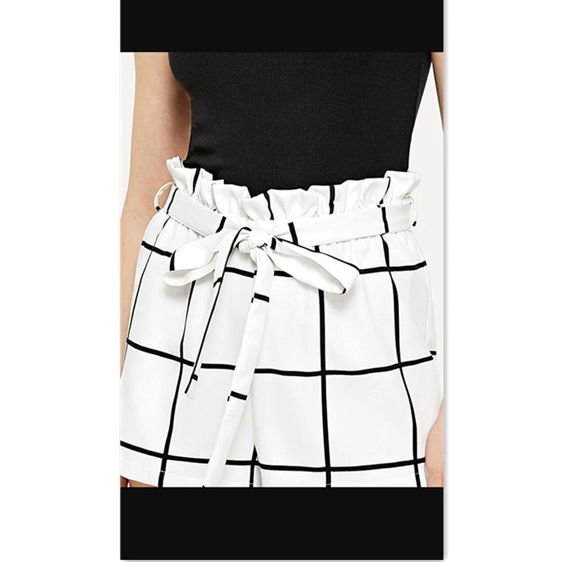 Title 3, Short à ceinture taille à carreaux pour femmes,...