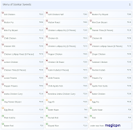 Sankar Sweets menu 1