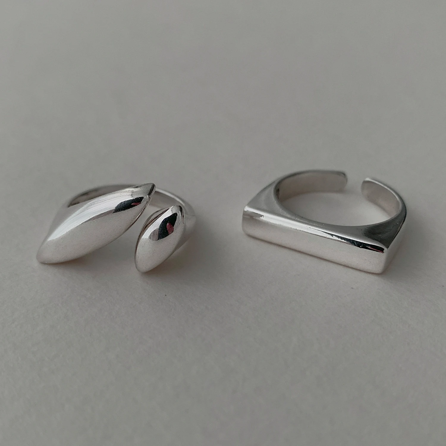 Title 5, Geometrische vierkante koperen ring voor dames ...