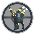 Umbreon wearing an explorer hat^