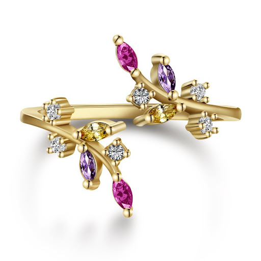 Title 10, S925 Sterling Silver Ring with Color Zircon Inl...