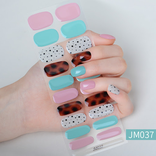 Title 6, New Year Semi-curing Gel Nail Stickers Waterpro...