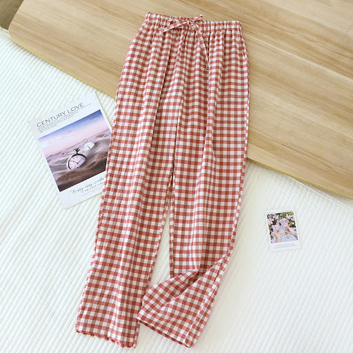 Title 4, Mens and Womens Washed Cotton Plaid Pajama Pa...