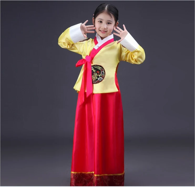 Disfraz de danza tradicional coreana para niñas, atuendo elegante y auténtico, perfecto para bailes y eventos culturales, ¡compra ahora!