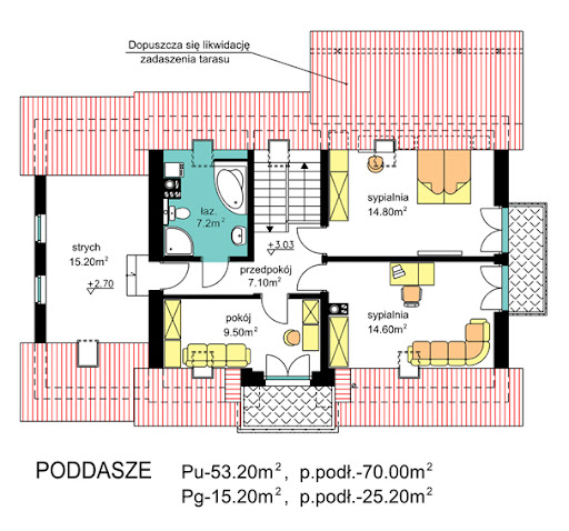 BW-44 wariant 4 - Rzut poddasza